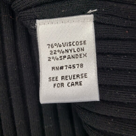 Cache Vintage Y2k Black Gold Studded Ribbed Knit V-Neck Long Sleeve M - Picture 6 of 6